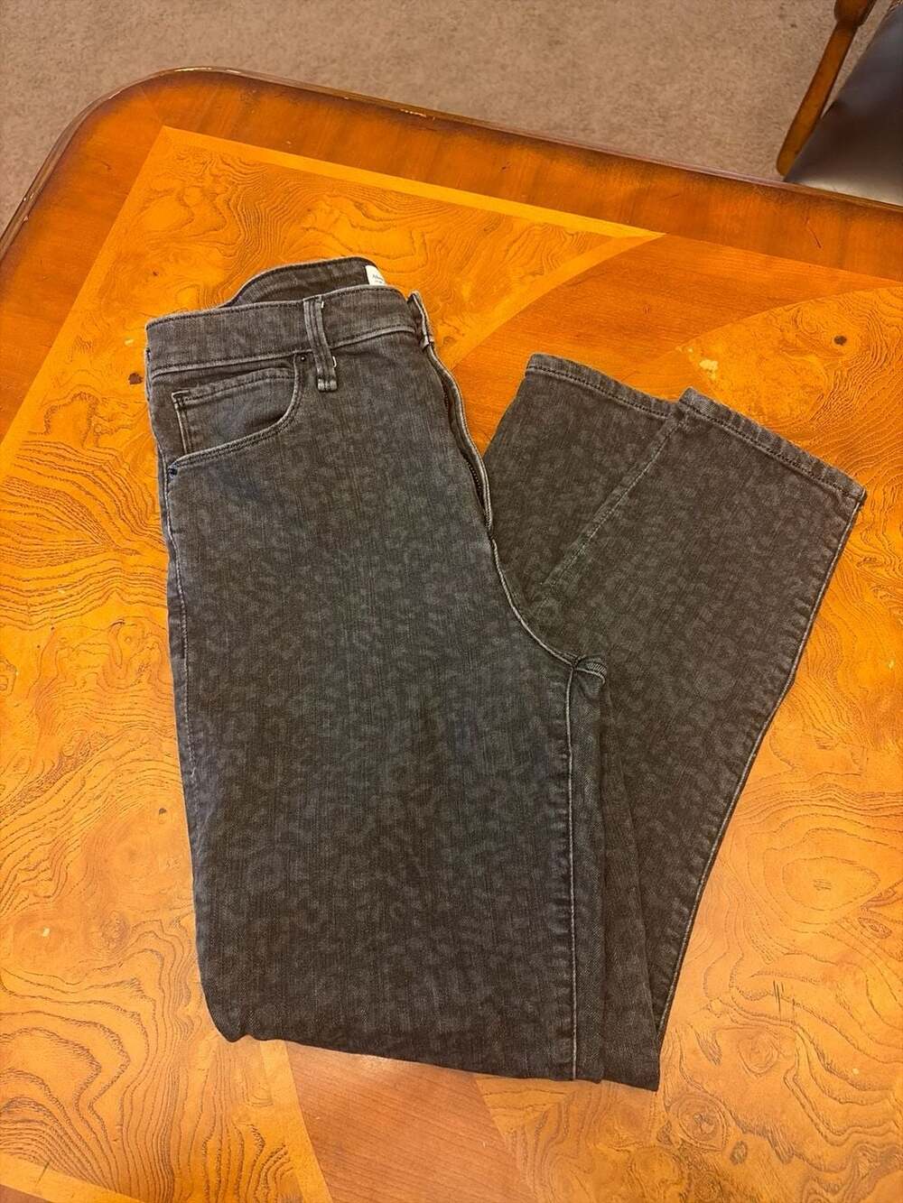Abercrombie & Fitch High Rise Super Skinny Ankle Leopard Print Jeans